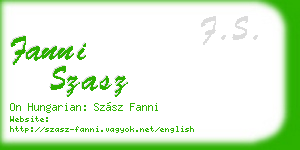fanni szasz business card
